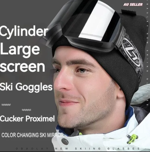 AU Unisex Sunglass Columnar Double Layer Anti-fog UV Protective Ski Snow Goggles