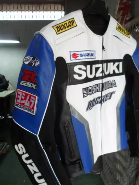 Suzuki GSXR Motorcycle Leather Jacket Motorbike Racing Biker Jackets All Sizes