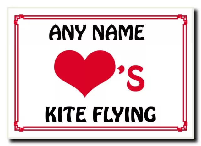 Love Heart Kite Flying Personalised Jumbo Magnet