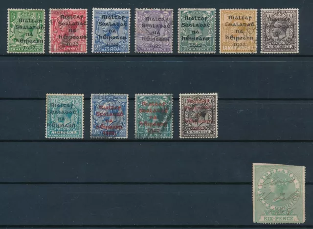 Ireland  "(1922) DOLLARD OVERPRINTS"; SC #1-10 + 11A; MH, MNH & USED; CV $270