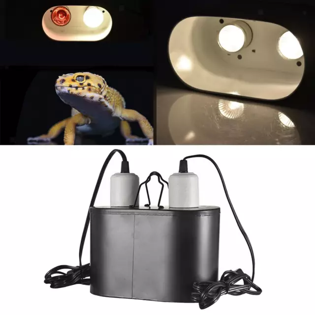 Reptile Light Fixture Deep Dome Dual Lamp Fixture,Tropical UVB Light