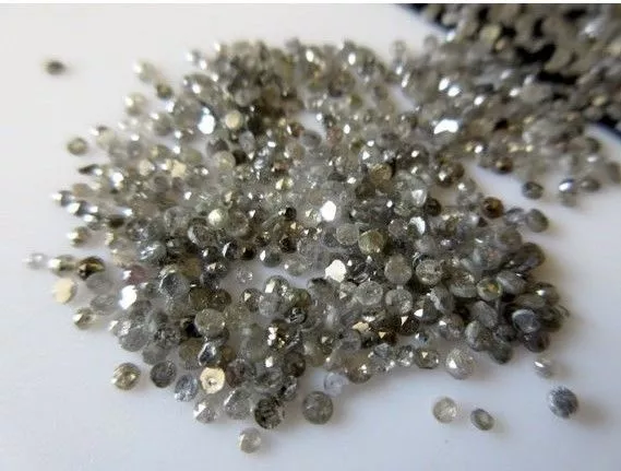 50 Pieces Wholesale 2mm To 3mm Salt And Pepper Rose Cut Diamond Loose Cabochon