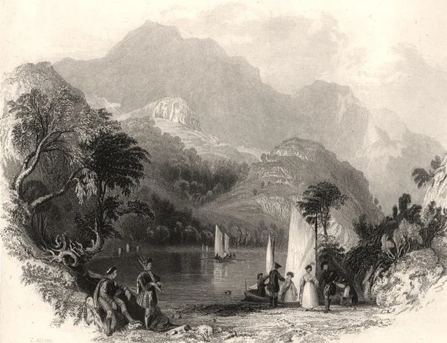 Pass of the Trossachs, Loch Katrine. Scotland. ALLOM c1840 old antique print