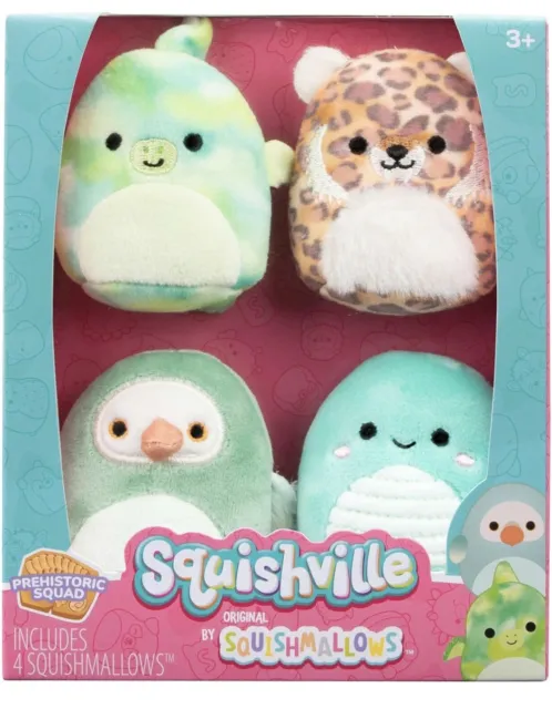 Squishville - Plush 4 Pack 2" Squishmallows Prehistoric Friends Squad