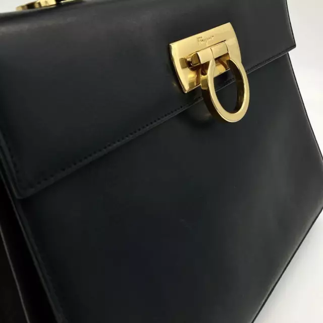 SALVATORE FERRAGAMO 2WAY bag Gancini hardware black From Japan $360.00 ...