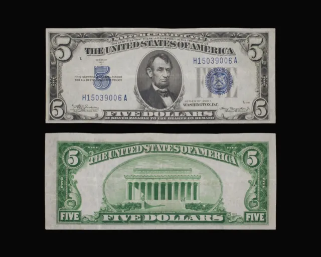 1934-A $5 Silver Certificate VF+ condition - Fr. 1651 US Currency
