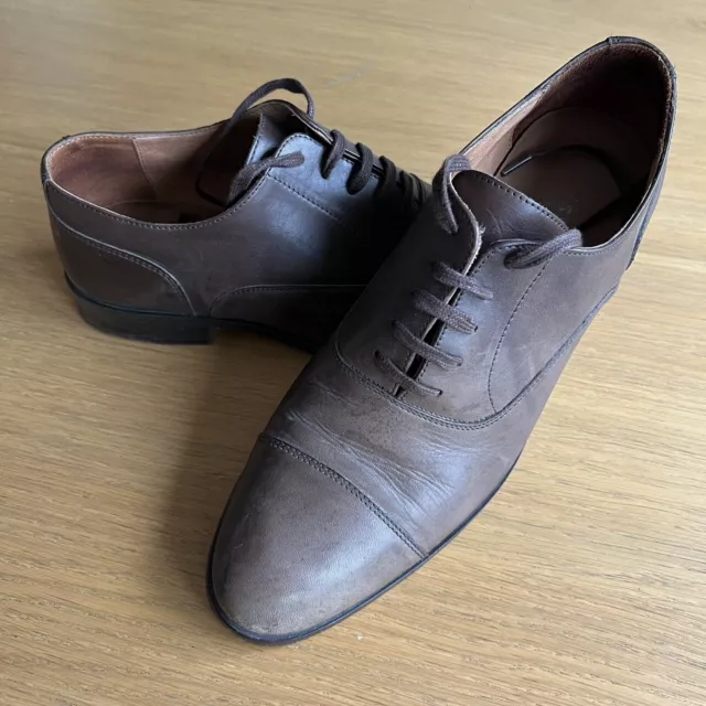 Reiss Derby Shoes Mens Brown Leather UK 8 US 9 EUR 42