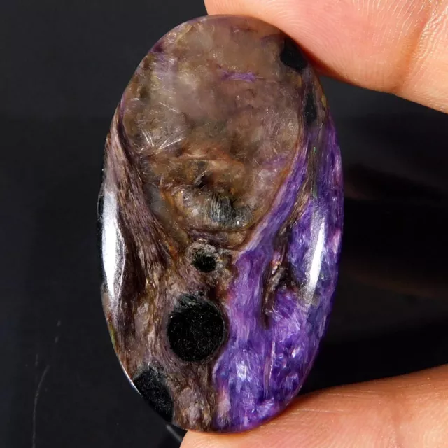 Natural Purple Unique Russian Charoite Oval Cabochon 79.35Cts. Loose Gemstone