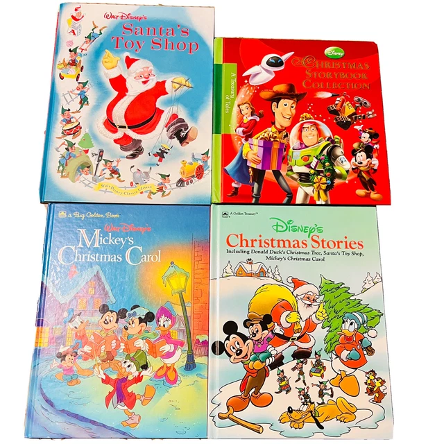 Lot 4 Kids Childrens Disney Christmas Books Mickeys Christmas Carol Santa's Toy