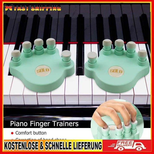 1 Pair Piano Finger Trainers Hand Strength Exerciser for Beginner (Green)