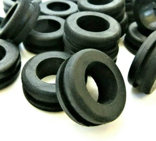 1/2" ID Rubber Grommets 3/4" Panel Hole Diameter for 1/8" Thick Walls 12 Pack