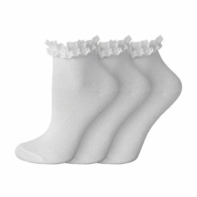 Girls Socks 9 Pairs Lace Frilly Ankle TRAINERS Liner Back To School White 9-12