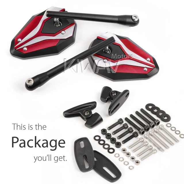 Rétroviseurs rouge ViperII base noir pour Ducati 1299 Panigale S 15'-16'