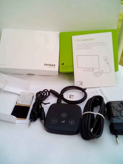 Accesorio Digital Inalámbrico Conector de TV Phonak Sonova V2 Cables + Manual + Caja