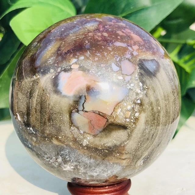 474g Natural Ocean Jasper Ball Quartz Crystal Geode Mineral Specimen Healing
