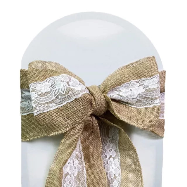 YCC Linens - 10 Pack Burlap Sashes for weddings, parties and special events