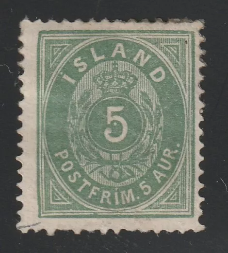 Iceland    1882    Sc # 16(5a)    P- 14 X 13 1/2    MLH