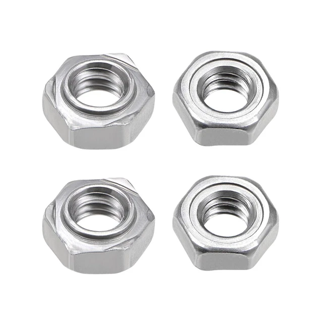 Écrous Hexagonaux à Souder 1/4-20 Acier Carbone 3 Projections Vis Machine 4Pcs