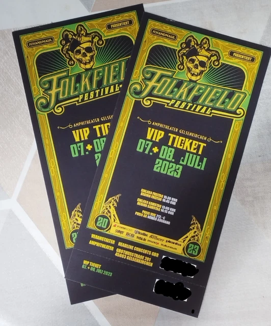 2 VIP Tickets Folkfield Festival 2023 Schandmaul Gelsenkirchen