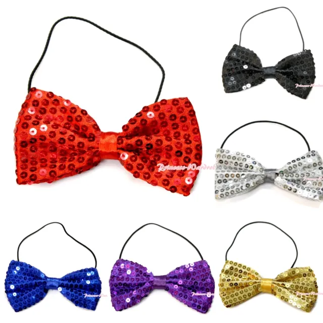 Variety Solid Color Sequins Sparkle Kid Boys Wedding Party Suit Bowtie Bow Tie