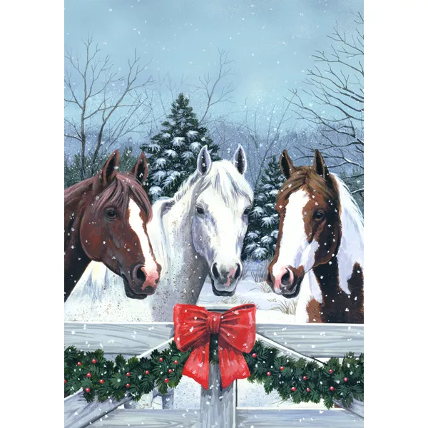 Holiday Horses Decorative Flag