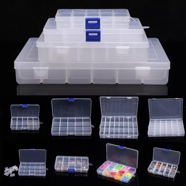 15 emplacements outil portable boîte de rangement Boîte à vis Nail Craft  Container Organisateur Transparent 15 grid