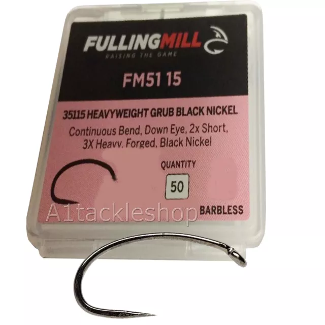 50 FULLING MILL 35115 Barbless Heavyweight Grub Trout Fly Tying Hooks £8.75  - PicClick UK