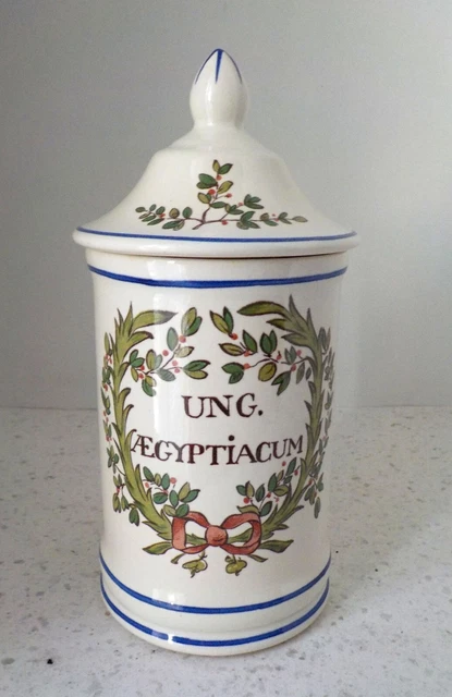 Pot D'Apothicaire Vintage Menthe - Céramique Peinte à La Main - Occasion