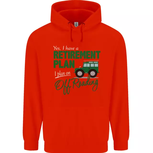 Felpa con cappuccio Retirement Plan Off Roading 4X4 Road divertente da uomo 80% cotone 11