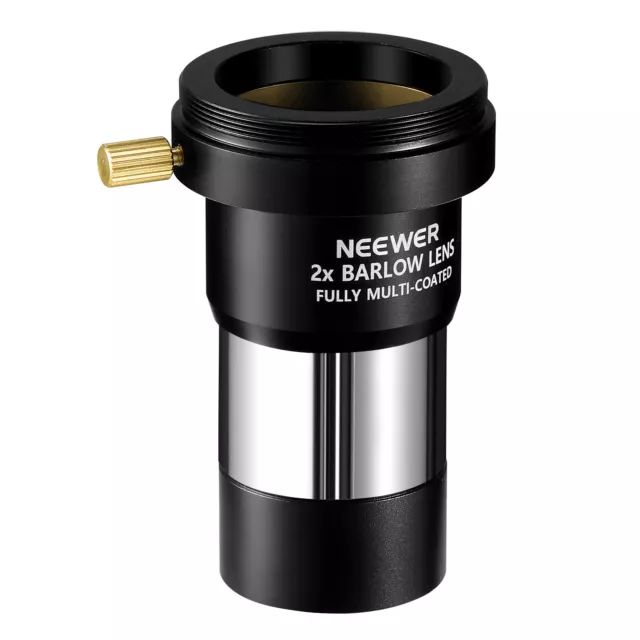 Neewer 1.25 inch 2x Barlow Lens Doubles with M42 Thread for Standard Telescope