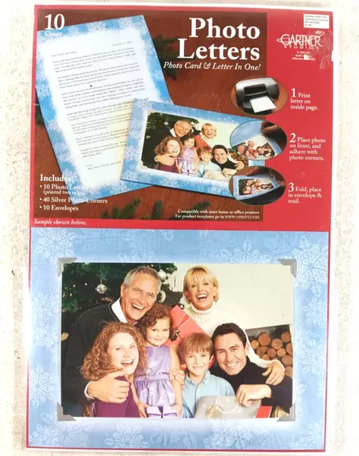 Paquete de 10 cartas y sobres de fotos artesanales de Navidad de Gartner Studios
