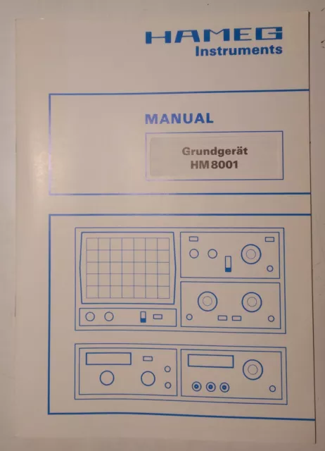 Hameg Manual Handbuch Bedienungsanleitung HM 8001 Grundgerät