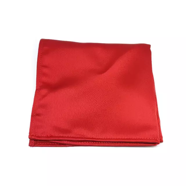 fazzoletto da taschino uomo artigianale handkerchief modello rosso fuoco raso