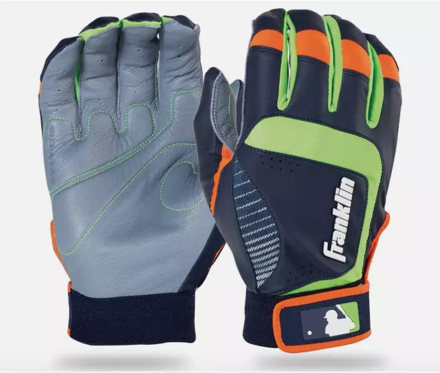 Franklin Shok-Sorb Neo Youth L Batting Gloves Gray/Navy/Lime Size L Pair