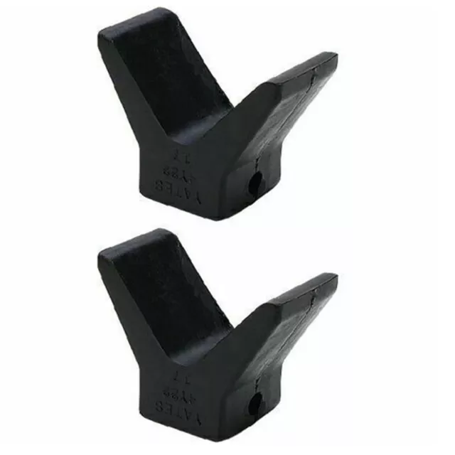 2 Pack 2 Inch Mounting Width Boat Trailer Black Molded Rubber V Bow Stops