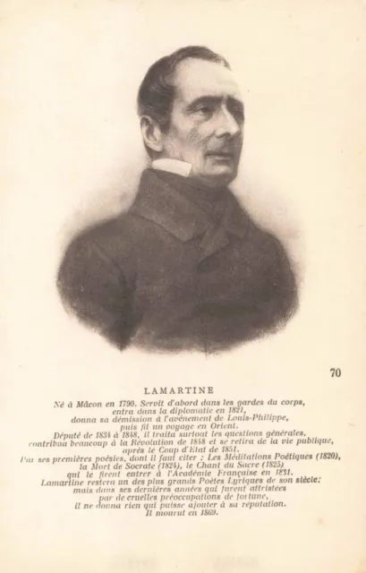 Cpa Fantaisie Homme Celebre Personnalité Lamartine Poete Lyrique Romancier