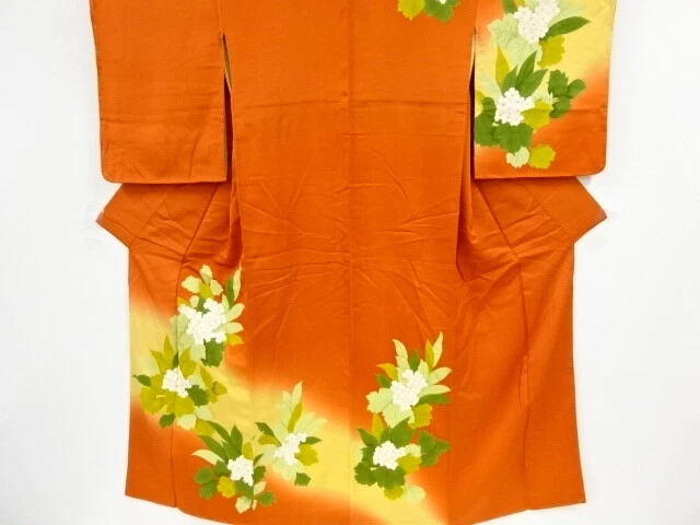 45816# Japanese Kimono / Antique Kimono / Floral Plants