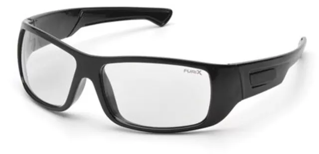 Pyramex Furix Safety Glasses Black Frame Clear Anti-Fog Lens