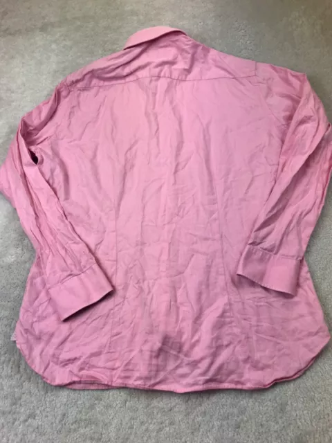 Camicia da uomo rosa Ted Baker taglia 16,5 pollici manica lunga vestibilità regolare 100% cotone 3