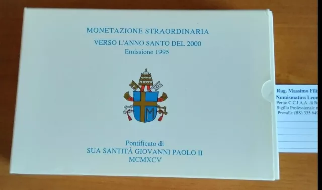 NL*VATICANO GIOVANNI PAOLO II Dittico 10000 + 10000 ANNO 1995 V/ANNO SANTO Proof