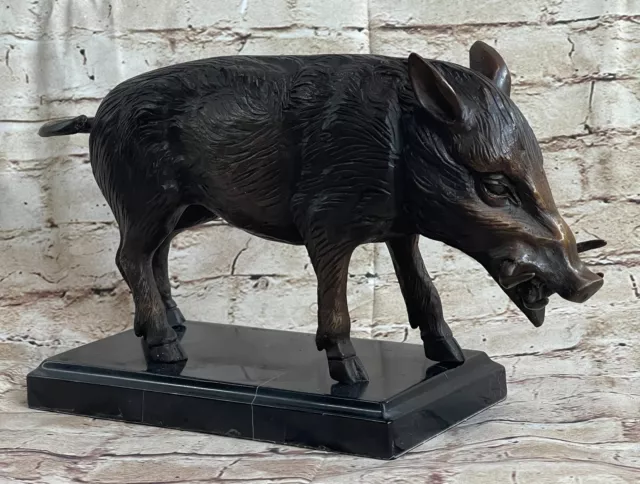 Art Deco Hot Cast Wild Pig Boar Farm Bronze Animal Sculpture Statue Figurine