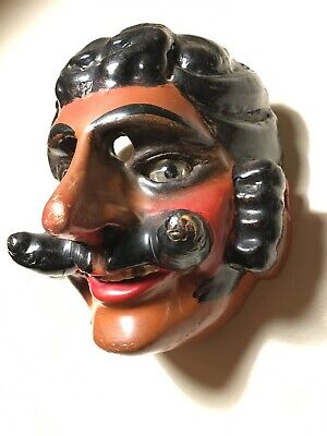 Antique, 1930-1950, Ethnographic, Wooden Mask Guatemala (Guatemalan) "Mexicano" 5
