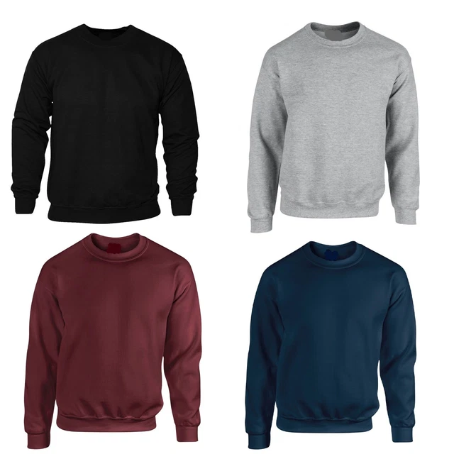 Premium Plain Sweatshirt Jumper Sweater, Pullover Jersey Top Casual Leisure UNX