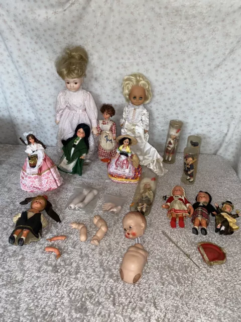 Vintage Doll Bundle Doll Parts Scary Spooky Some Broken