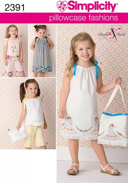 Simplicity Childrens Easy Sewing Pattern 2391 Pillowcase Dress, Tops, Pants ...