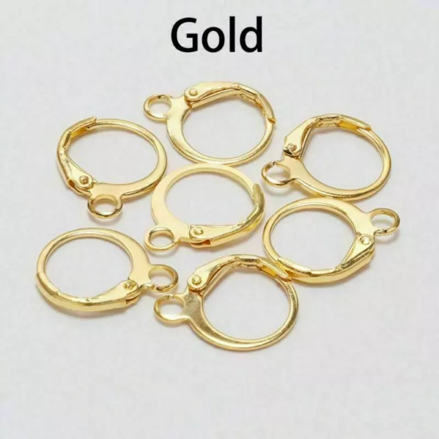 20pcs French Lever Earring Hooks Wire Settings Base Hoops For DIY Jewelry Making