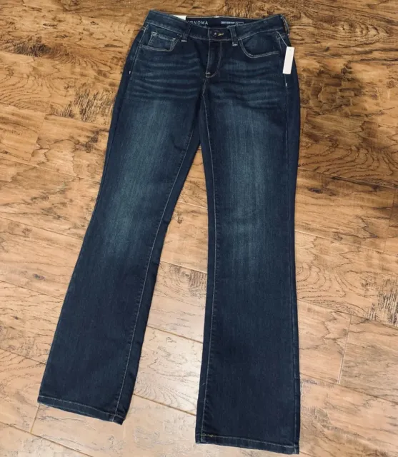 Sonoma Jeans Kohls Womens 2 Curvy Boot-cut Mid Rise Stretch NWT Dark $36 0254