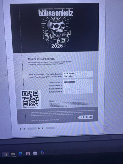 BÖHSE ONKELZ TICKET, Front of Stage,FOS B, Frankfurt 03.07.2026 EUR 80 ...