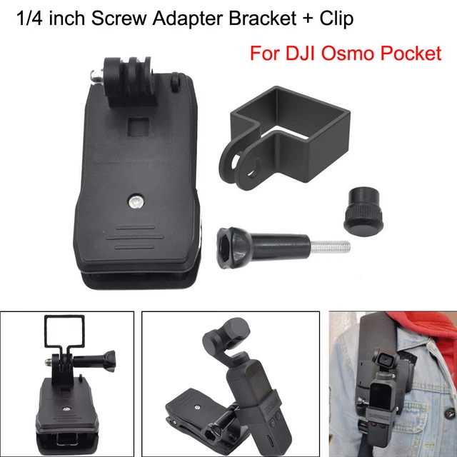staffa adattatore vite espansione 1/4 di pollice + clip per gimbal tascabile DJI Osmo