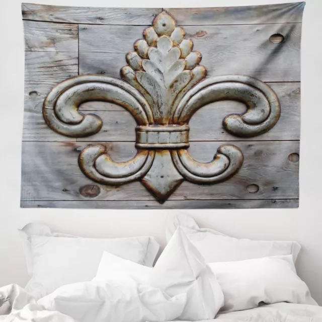 Fleur de Lis Tapisserie Panneau en bois